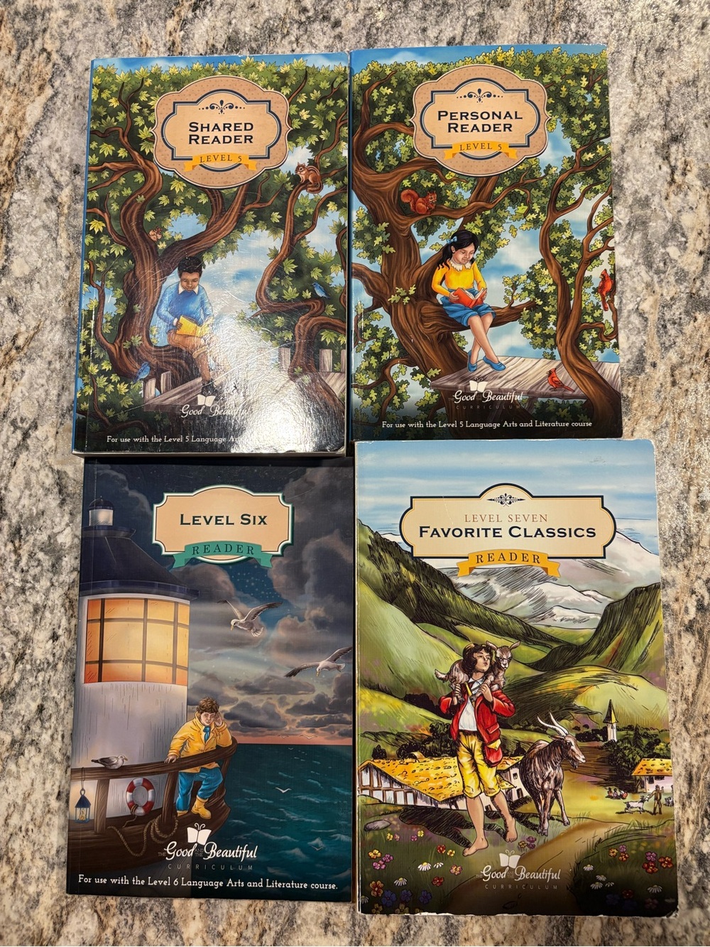 The Good and Beautiful Readers Level 5 6 7 Homeschool Language Arts 4 Book Lot